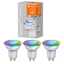 Набор 3x cветодиодные диммируемые лампочки RGBWs SMART+ GU10 / 4,9W / 230 V / 2700-6500 K -  Ledvance